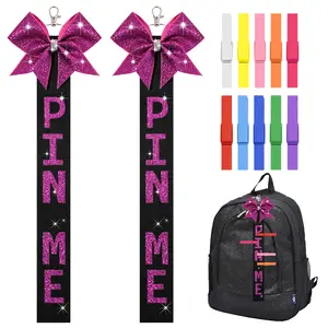 2 Pin Me Ribbon Cheer Bag 10 Pins Bow Cheerleading Gifts Clips