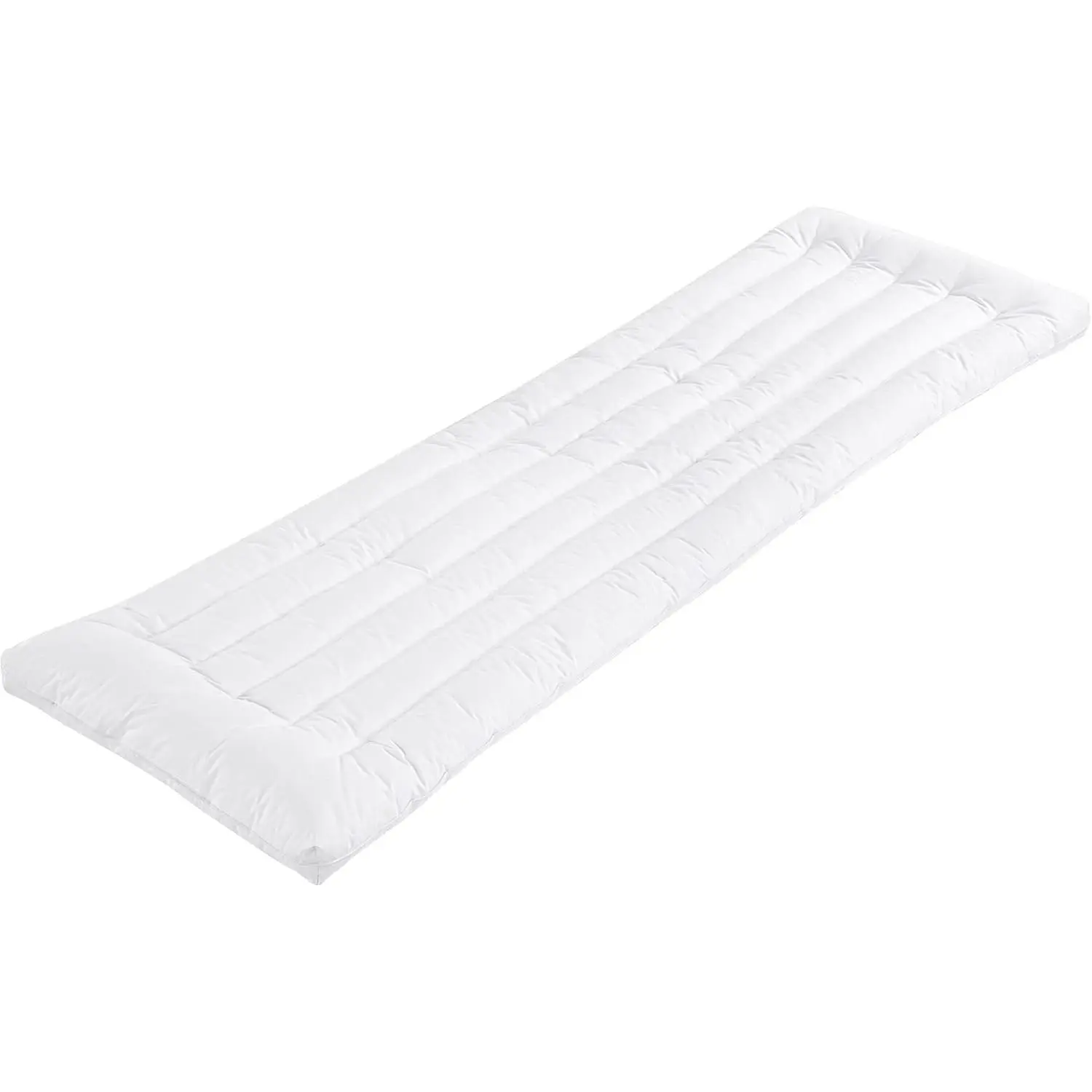 Ultra Thin Slim Body Pillow for Adult Stomach Sleepers - Extra Large Low Profile Bed Pillow with Cotton Cover, White Home Bedding Accessory