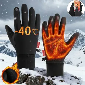 Winter Gloves for Men & Women Adjustable Windproof Thermal Insulation Anti-Slip Grip Touchscreen Friendly for Cycling Running Skiing Hand Grips Windproof