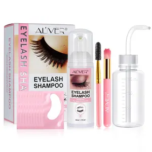Eyelash Shampoo Kit for Eyeashes Cleansing, 1 Set Gentle Eyelashes Extensions Cleanser, Professional Makeup Remover for Travel, Lashes Extension Cosmetic Kit, Makeup Kit for School, Makeup Products