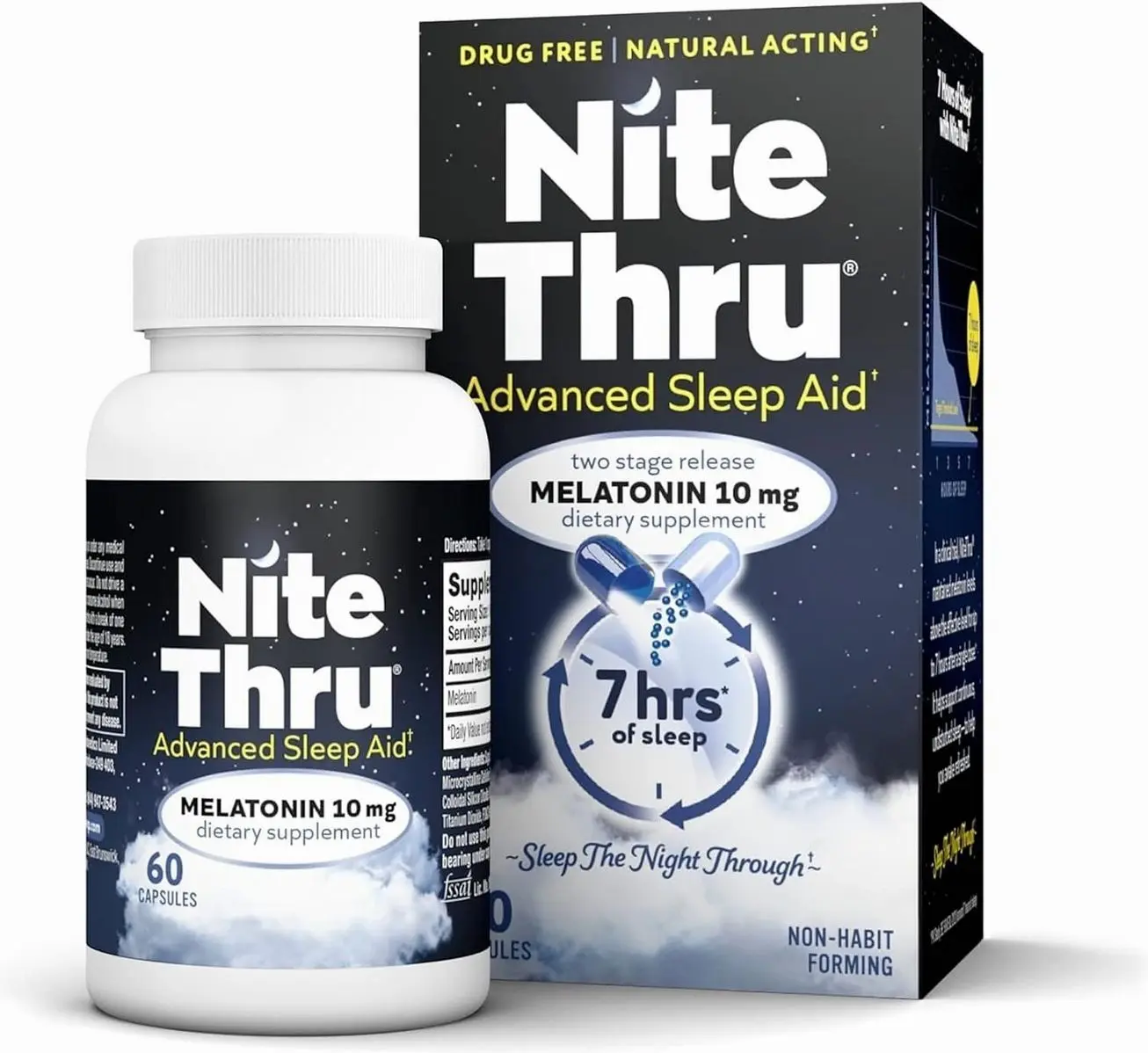 Advanced Sleep Aid Melatonin Dietary Supplement, 10mg Capsules, 60 Count