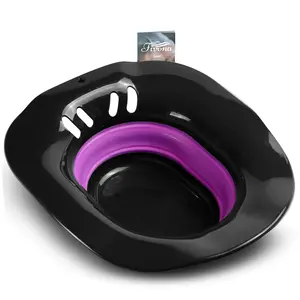 [FIVONA] Foldable Sitz Bath Yoni Steam Seat for V Steaming and Sitz Bath Soaking - Special Black Line Over the Toilet Home Perineal Spa for Postpartum and Hemorrhoids Care