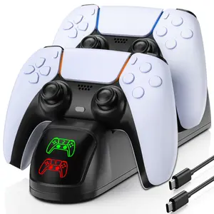 PS5 Dual Controller Fast Charging Dock, Charge 2 Controllers Simultaneously, Overcharge Protection, Compatible with DualSense & DualSense Edge Game Peripherals