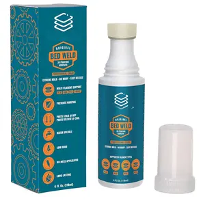 Printer Adhesive Glue Bed Weld ,  Grip Reduces Warping for ABS, ASA, PLA, and PETG Filament on Compatible Build Plates, 118ml, 4 fl oz