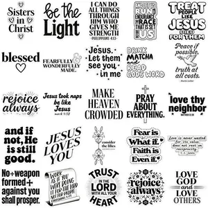 Christian Bible Verse Stickers, 50 Pcs Scripture Inspiring Decorative Daily Adhesive Durable Stickers, Affirmation Religious Study Decals, Journal Scrapbook Supplies, Sticker Set