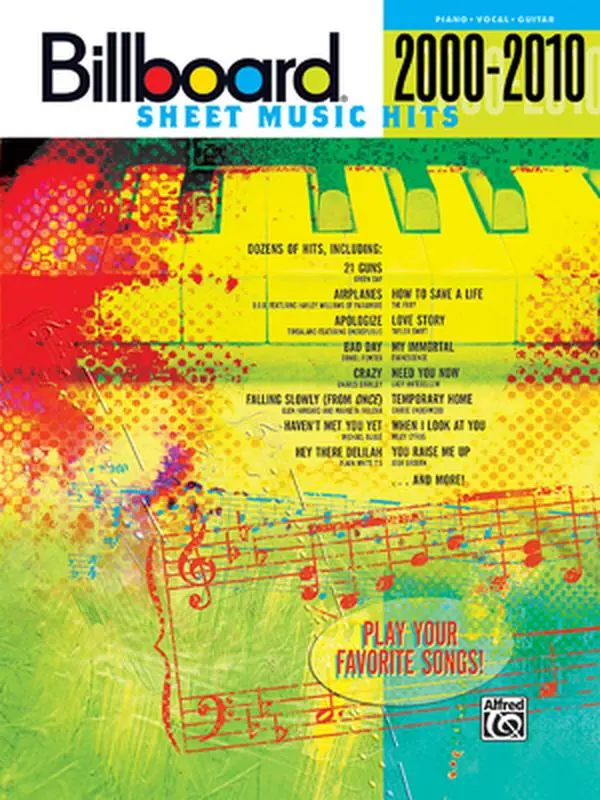 Used Billboard Charts Sheet Music Hits 2000-2010: Piano/Vocal/Guitar, Alfred Music, English Text Paperback Book (1.44 lbs)