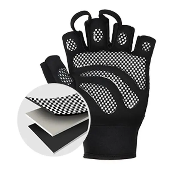 Men’s & Women’s Half-Finger Fitness Gloves, Breathable Mesh Gym Gloves with Silicone-Padded Palm, Easy-Off Pull Tab, Sweat Towel Panel & Non-Slip Design for Weightlifting, Cycling