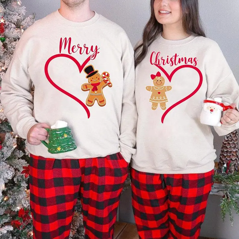 Christmas Couple Sweatshirt, Christmas Mr and Mrs Sweatshirt, Xmas Husband and Wife Tees, Holiday Matching Couple Pajamas Shirt