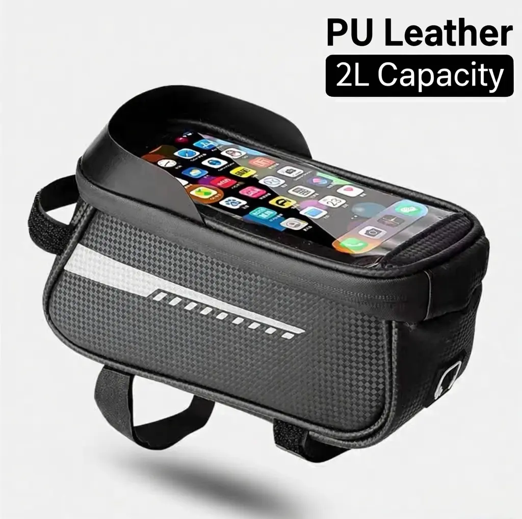 High Quality Bike Front Frame Bag with TPU Touch Screen Visor & Rain Cover - Adjustable EVA Strap, Durable Phone Holder for Mountain Bikes, Black Storage Organizer for Cycling Accessories, Bike Phone Holder, Secure Attachment Feature summerwins