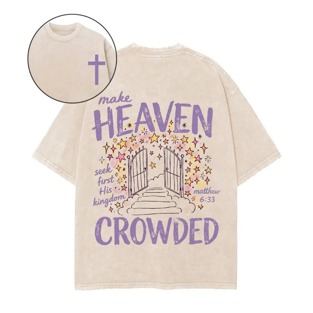 Vintage Make Heaven Crowded Tee | Heavyweight Oversized Matthew 6 33 Faith Shirt