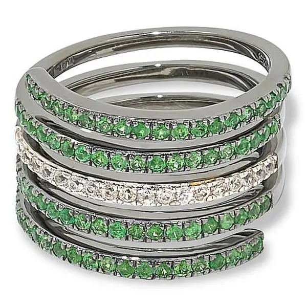 Colleen Lopez Exotic Gemstone Sterling Silver Wrap Ring