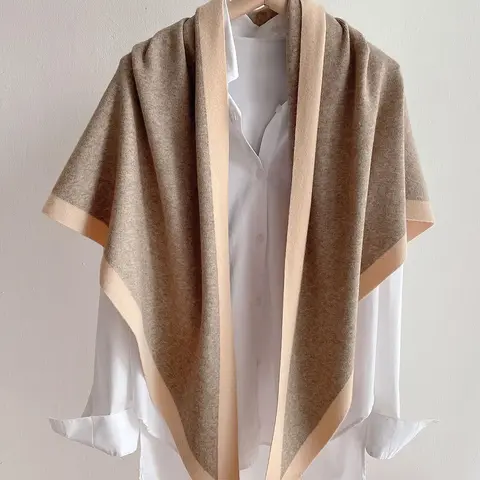 Solid Color Double Sided Shawl, Casual Versatile Scarf for Women, Fashion Accessories for Party, Daily Clothing Decor, Trendy All-match & Exquisite Scarf for Birthday Gift, Tignon Scarf, Wrap
