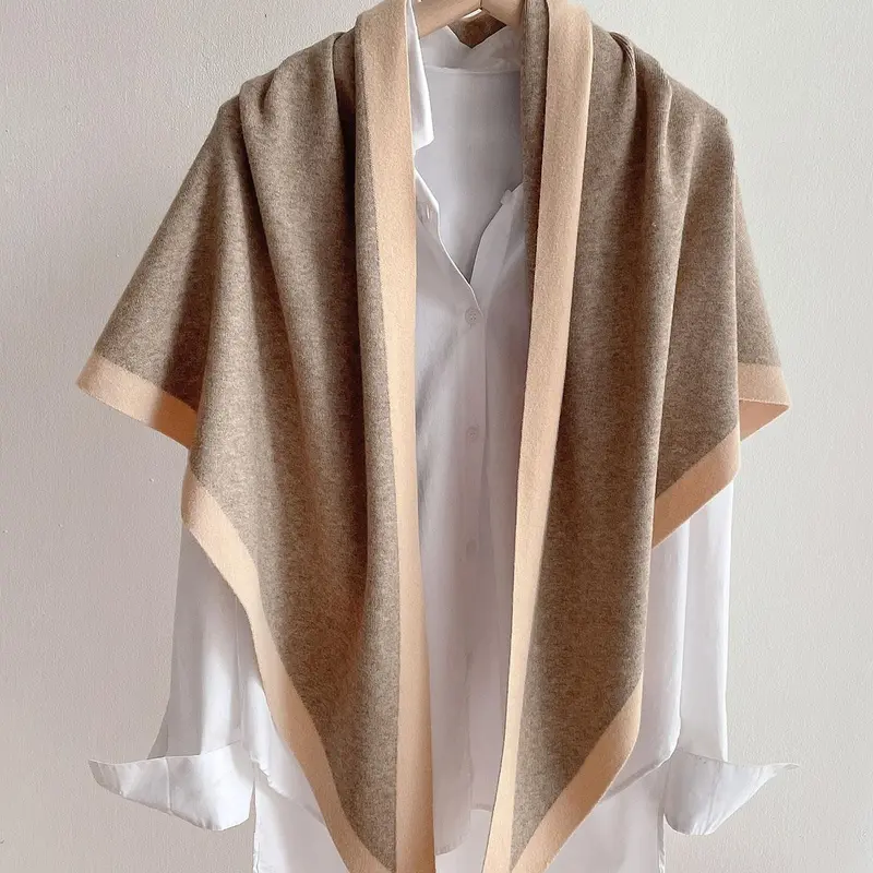 Solid Color Double Sided Shawl, Casual Versatile Scarf for Women, Fashion Accessories for Party, Daily Clothing Decor, Trendy All-match & Exquisite Scarf for Birthday Gift, Tignon Scarf, Wrap