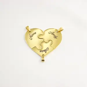 Stainless Steel 3 Piece Set Design – Gold Plated Love Jewelry Gift for Men & Women, Customizable Engraving, Hypoallergenic, Tarnish-Resistant, Perfect for Anniversaries & Birthdays