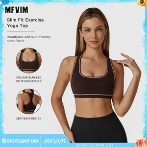 MFVIM Women's Solid Wireless Colorblock Sports Bra - Quick-Dry, Breathable, Comfortable Yoga Bra for Gym, Outdoor Activities | Women Workout Clothes, Activewear