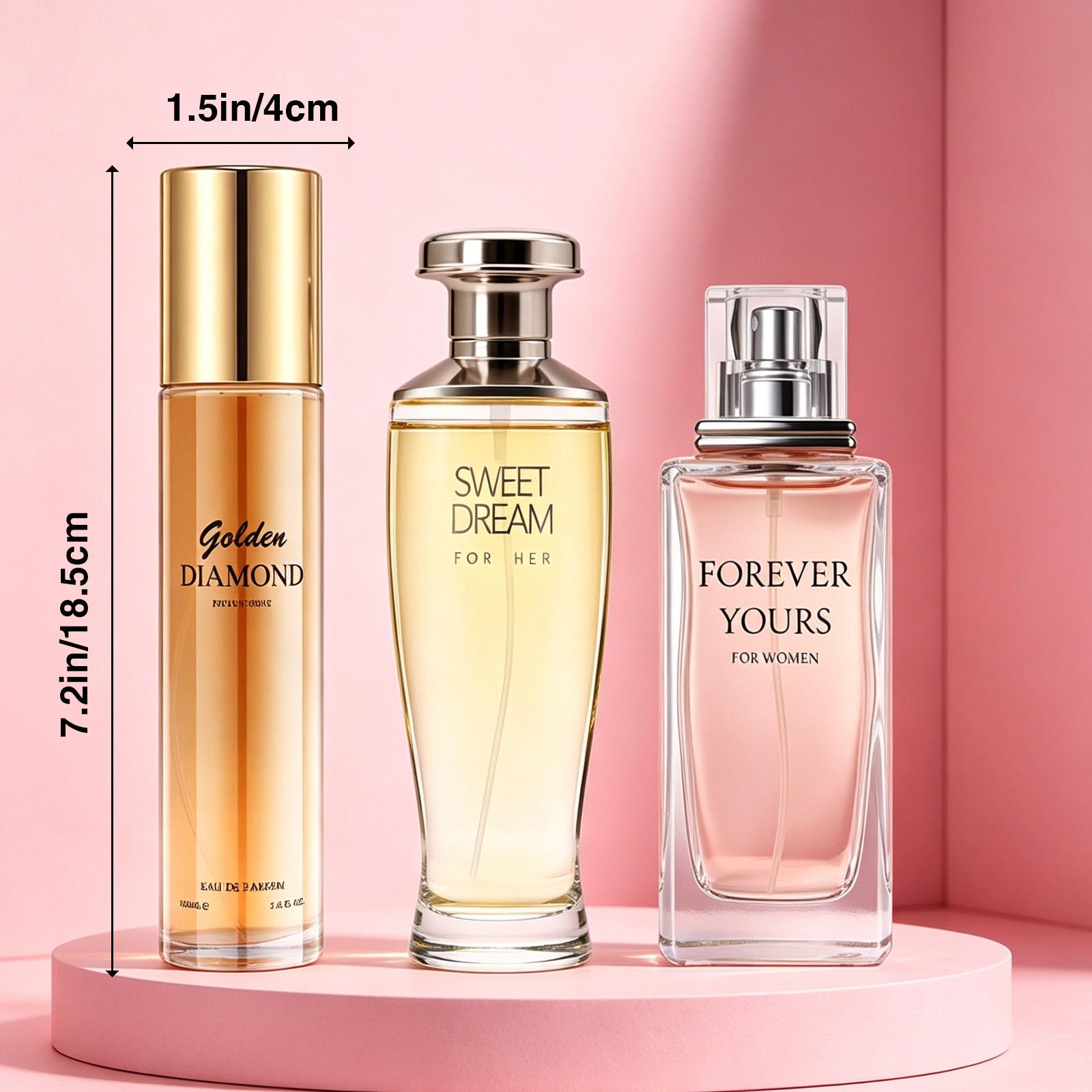 3-Pack Women's EDP, Oriental + Aldehydic Floral + Fruity Floral, Peony Vanilla Jasmine / Aldehydic Lily Tuberose Jasmine / Quince Sorbet Lychee Peach Peony Neroli, Long-Lasting 6-8H, Perfect for Dates Daily Parties Business Gifting, Daily Wear, Spray On S