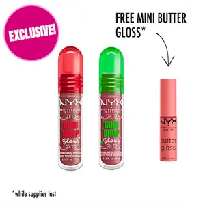 Holiday Gum Drop Gloss Lip I.V. Gloss Stain Duo, NYX Professional Makeup