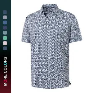 MAELREG Men's Printed Golf Polo Shirt Short Sleeve, Dry Fit Moisture Wicking Breathable Stretch Performance Summer Casual Menswear