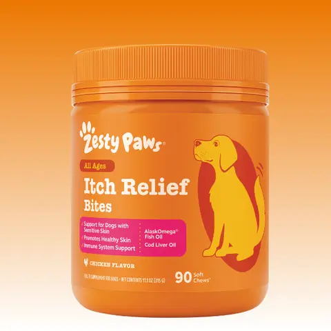 Zesty Paws Dog Itch Relief Bites - Skin & Coat Care Supplement