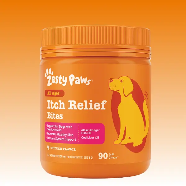 Zesty Paws Dog Itch Relief Bites - Skin & Coat Care Supplement