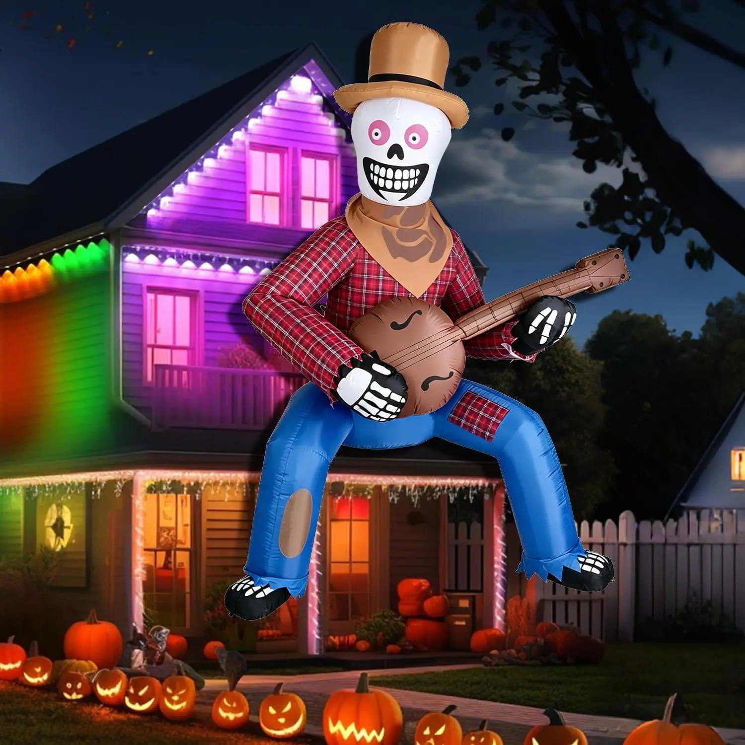 12FT Halloween Inflatables Outdoor, Giant Skeleton Blow Up Yard Decor | Halloween Decorations Outdoor, Giant Skeleton Blow Up Inflatable with LED Lights, Animated Scary Party Prop for Yard Lawnspooky season decor, spooky yard decor, halloween yard decor,