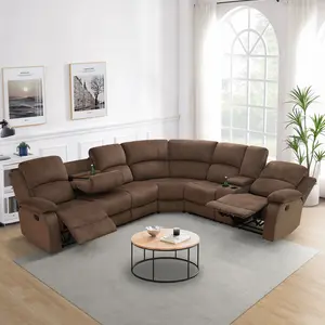 Brown Pineapple Fabric Living Room 3-Piece Intelligent Recliner Sofa Set, premium textured pineapple fabric, elegant brown tone, smart electric reclining function, skin-friendly breathable material, sturdy frame modern luxury furniture for living room