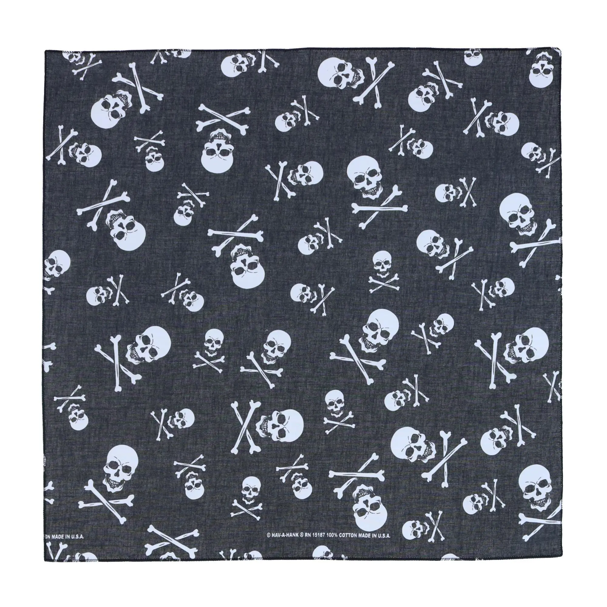 CTM Male Skull-and-Crossbones Geometric Bandana - Fashion Accessory Handkerchief, 1 Size, Ideal for Party, DIY Projects, Family Pictures, Gift Wrap