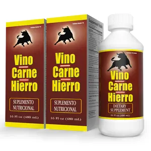 Menper Vino Carne Hierro Liquid Iron B12 Supplement For Energy Boosting & Vitality - 2 Pack