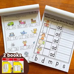 Full Set English Cvc Root Natural Spelling Cards Phonics Point Reading Cards Vowel Words Children Early Learning Practice Book Vocabulary Flashcards