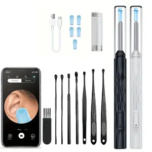 Smart Earwax Removal Kit, Visible Ear Spoon Set, Ear Pick Set, Rechargeable Cleaning Tool, Safe and Comfortable, Suitable for Phone and Tablet Use