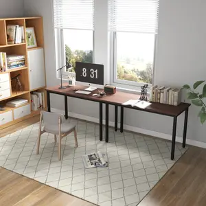 12ft Rustic Vintage Dining Table | 141.6"x47.2"x29.5" Walnut brown | Seats 6-12, Multi-Use for Home Office/Conference Room