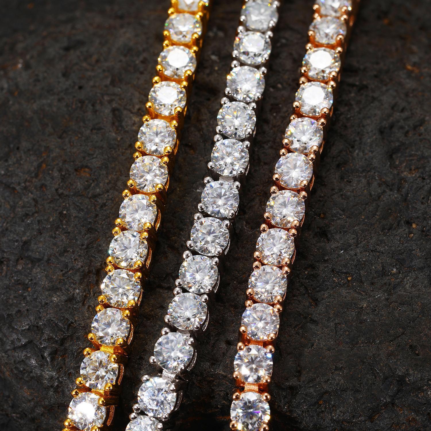 ICEOUTBOX 100% Real S925 D VVS Moissanite Tennis Bracelet For Women Men 925 Sterling Silver Sparkling Wedding Party Fine Jewelry