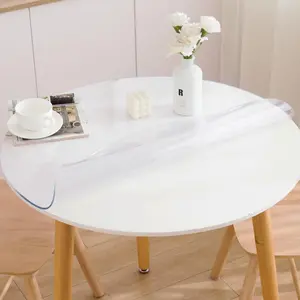 42 Inch 1.5mm Thick Round Clear Table Cover Protector Waterproof Plastic Vinyl Table Pad for Dining Room Table