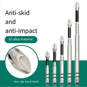 Impact Non-Slip Cross Head Superhard Strong Magnetic Electric Screwdriver Air Covered S2 Hand Drill Set、fathersdaygifts