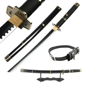 31 inches Yubashiri Cosplay Sword Bamboo Wooden Roronoa Zoro Swords with Belt & Holder Stand Display for Anime Fans Halloween Role Playing Props Cosplay Collection Christmas Gift Birthday