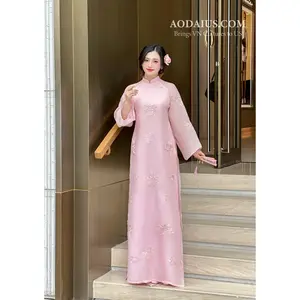 Blush Petal Blossom Vietnamese Ao Dai Set A6