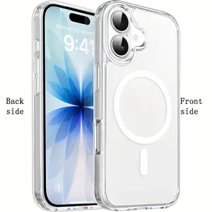 Luxury Transparent Anti-drop Protective Smartphone Cover, Classic Design - Compatible with Wireless Charging - Shockproof and Anti-yellowing - Specially Designed for IPhone 17, 16, 15, 14, 13, 12, 11 Pro and Pro Max, Accessories