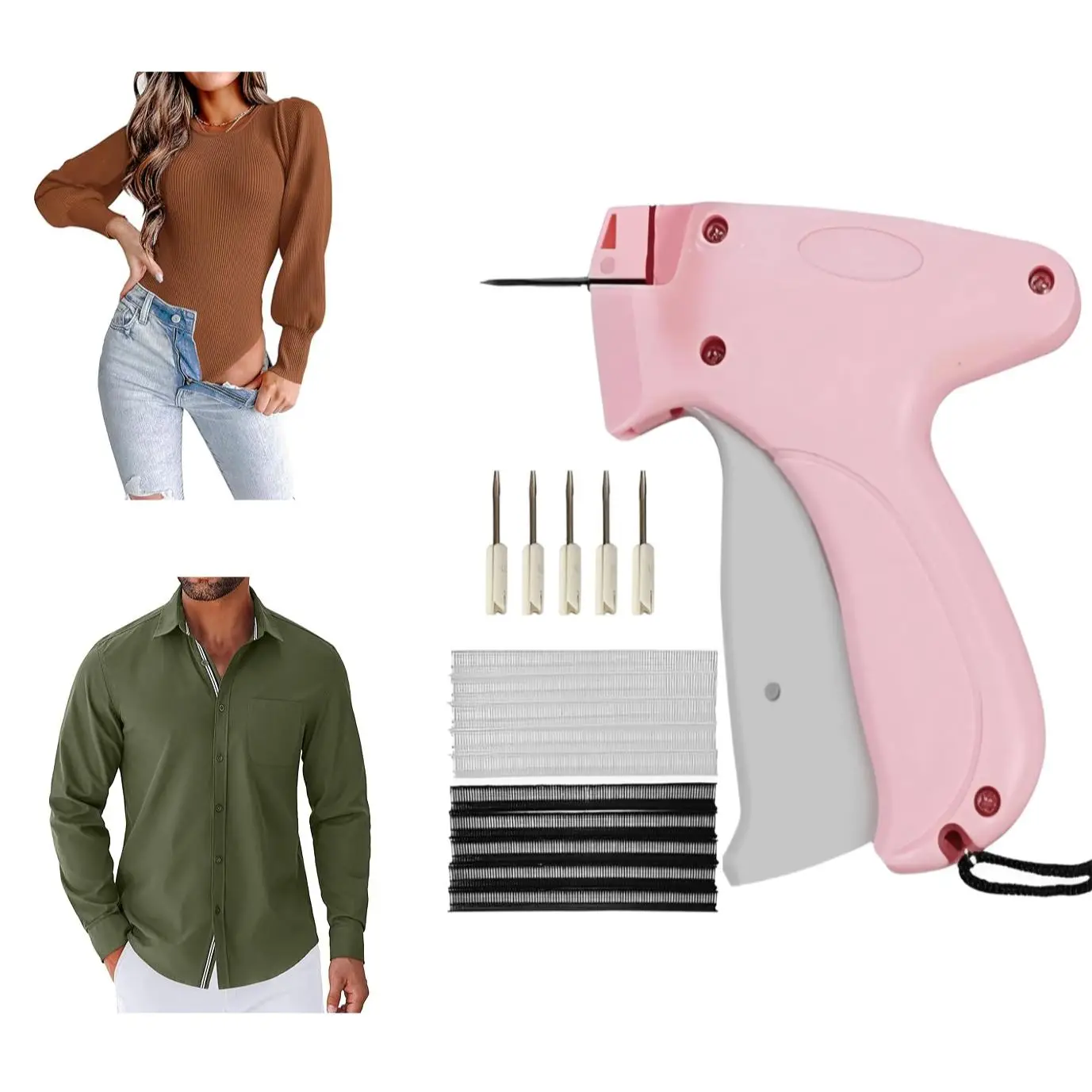 Stitch Gun Quick Clothing Fixer - Tagging Gun for Clothing Micro Stitch-Mini Stitch Gun for Clothing- Includes-5 Needle, Micro Fasteners 1000,Wardrobe