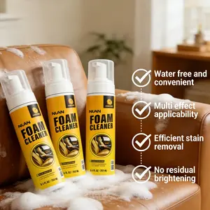 NUAN Foam Interior Cleaner – Safe for Car Interiors, Plastic & Leather, Water-Free Spray Wipe, Powerful Stain Removal, Non-Damaging Non-Ionic Formula, Forms Protective Layer for Lasting Shine