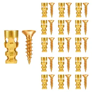 Hinge Repair Screw & Expansion Anchor,60pcs Stone Tile Cabinet Partition Hinge Installation Special Short Expansion Screw Cabinet Door Thread Repair Tool 6*14