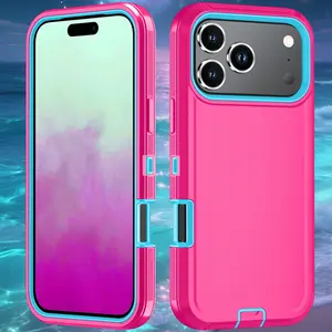 Compatible with iPhone 17 Pro Max Case, Shockproof Protective Case, Triple-Layer Heavy Duty Protection Phone Case, Cover for iPhone 17/17Pro/17Air,, Impact Resistant, Rugged Phone Case, Sleek Design, Reinforced Edges, Shockproof Shell,Tech Enthusiasts