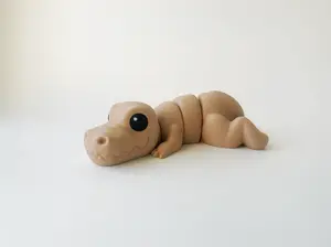 ZOU's Beige T-Rex Dino Fidget Toy - Medium High-Quality 3D-Printed Articulated Buddy with Tiki-Taka Noise for Indoor and Outdoor Play & Stress Relief
