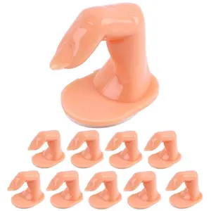 Practice Finger Nail Art Practice Finger Plastic Fake Fingers with Nails for Hand Nail Art Training Display Decoration Tools (10 Pcs)