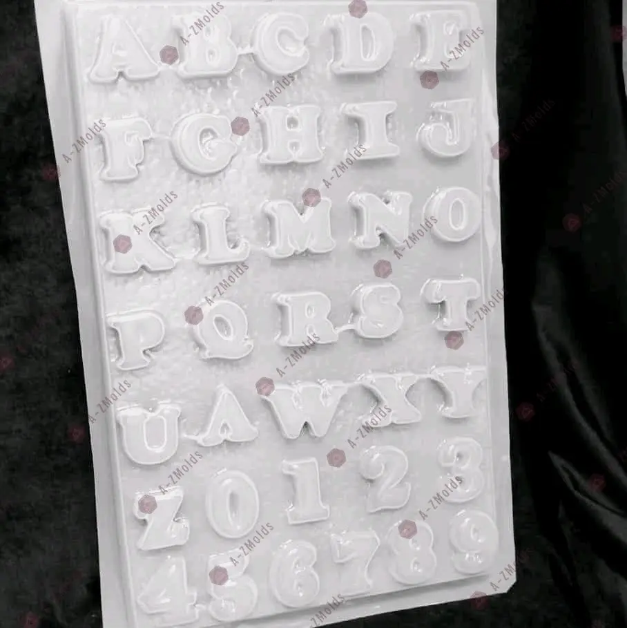 ABC & Numbers Plastic Mold Each Letter is 1.5" Approx for Alphabet and Number Crafting