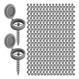 150Pcs Grey Plastic Screw Covers Hinged Screw Cover Caps Hinged Fold Over Caps Dust Washers Snap Flip Tops for Screw Protection