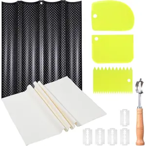 4-Slot French Baguette Pan Set Non-Stick French Bread Pan Baguette Baking Pan with Proofing Cloth Bread Lame Home Baking Tools Kit for Homemade Bread