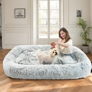 Human Dog Bed for Adults 46 x 10 x 76 Long Human Size Dog Bed with Removable Cover Orthopedic Design for Comfort