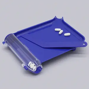 Portable Pill Counting Tray with Scraper, Abs Ps Material, 3 Colors, Capsule and Calcium Tablet Dispenser, Pharmacy and Home Use