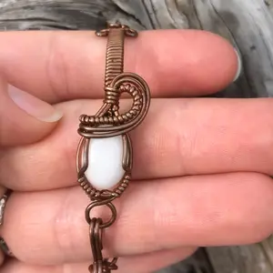 White Quartz Crystal Bracelet Copper Wire