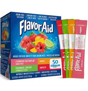 Flavor Aid Aguas Frescas Singles To Go Variety Pack, Powdered Drink Mix, 1 Box (50 Single Servings)